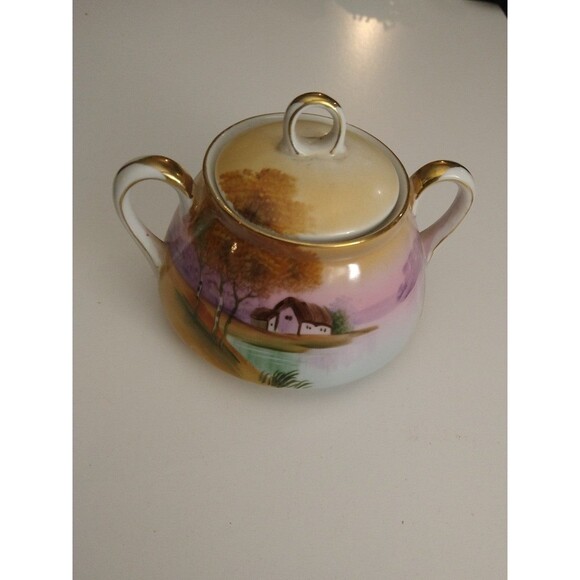 Authentic Original Vintage Style Other - Vintage Hand painted Porcelain sugar dish